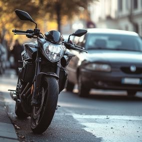 motorcycle parked on side of road