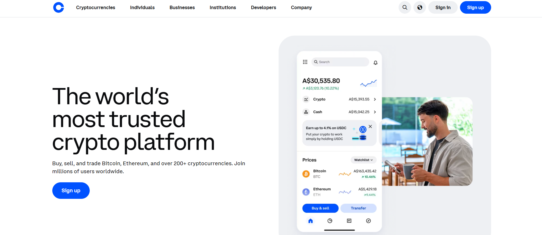Coinbase - Best Crypto Exchanges for Australian Traders