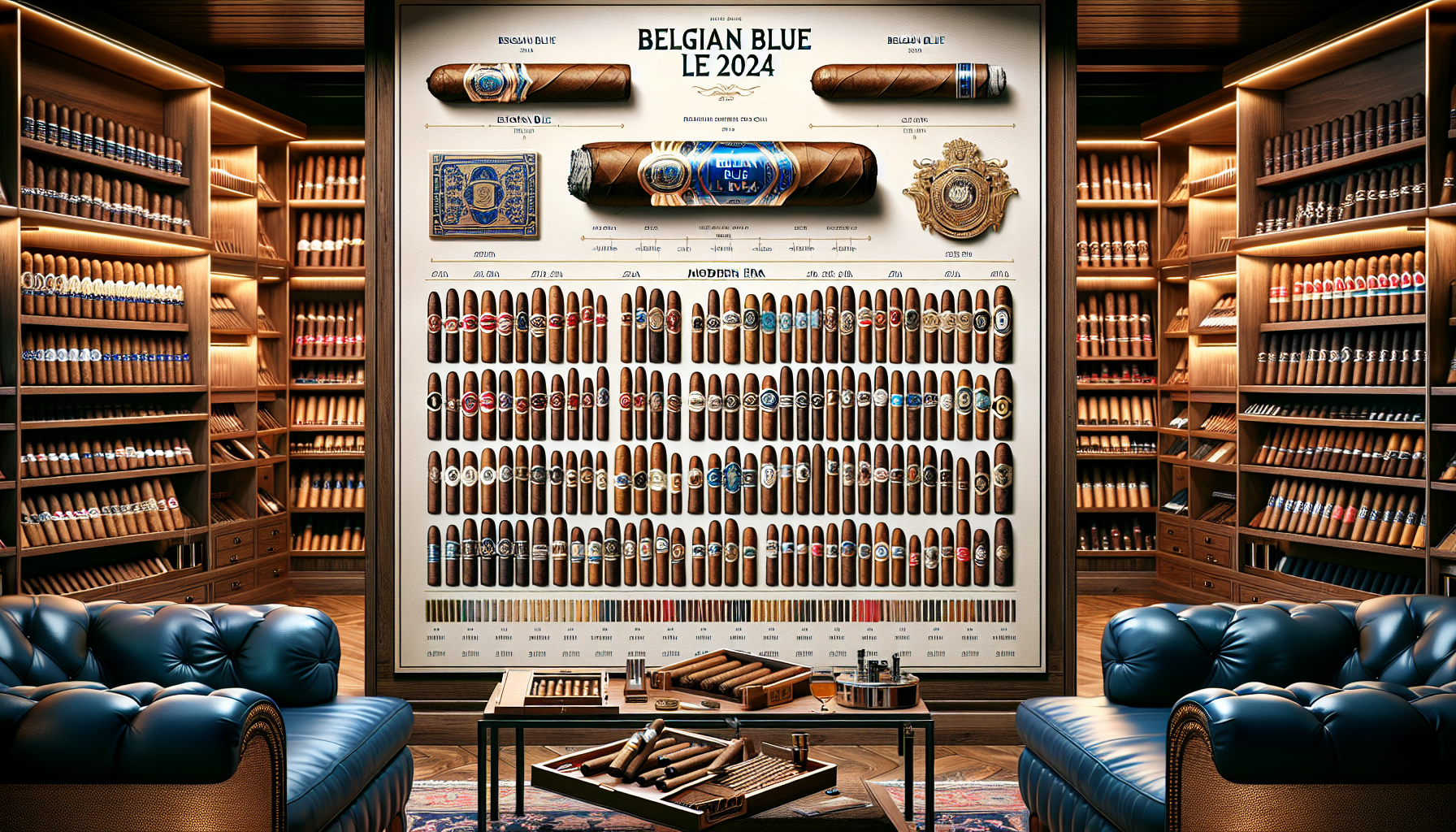 An illustration comparing the Belgian Blue LE 2024 cigar with other modern era cigars.