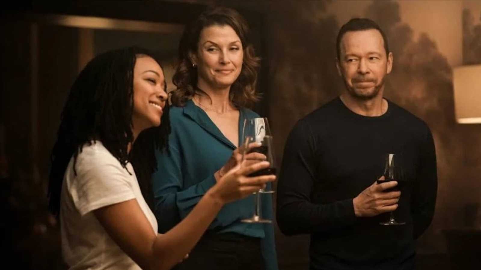 Donnie Wahlberg, Bridget Moynahan, and Sonequa Martin-Green in Boston Blue