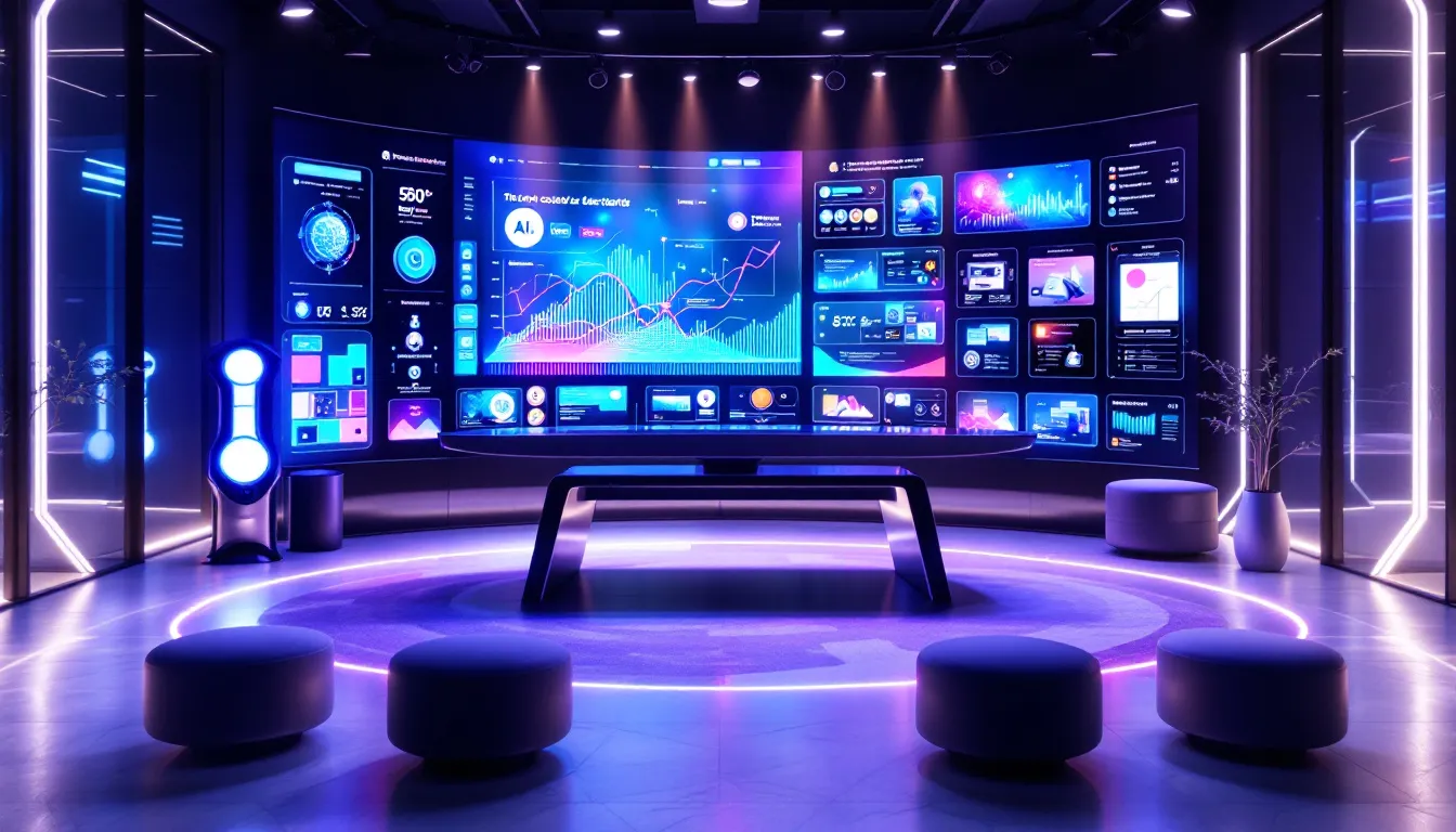 A collage of benefits from using AI content creation tools.