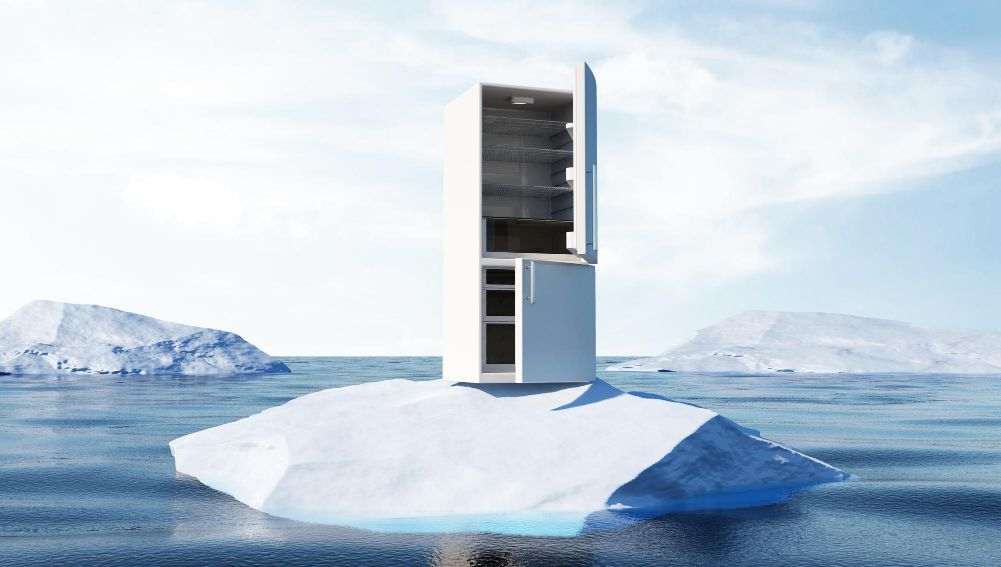 A refrigerator on an iceberg