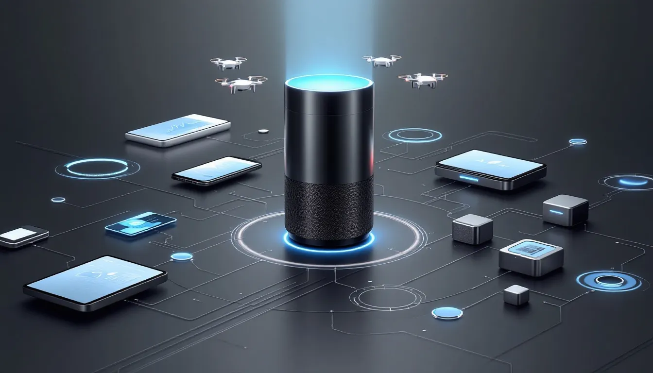 An illustration of various IoT devices interconnected.