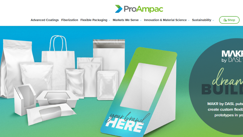 ProAmpac website homepage