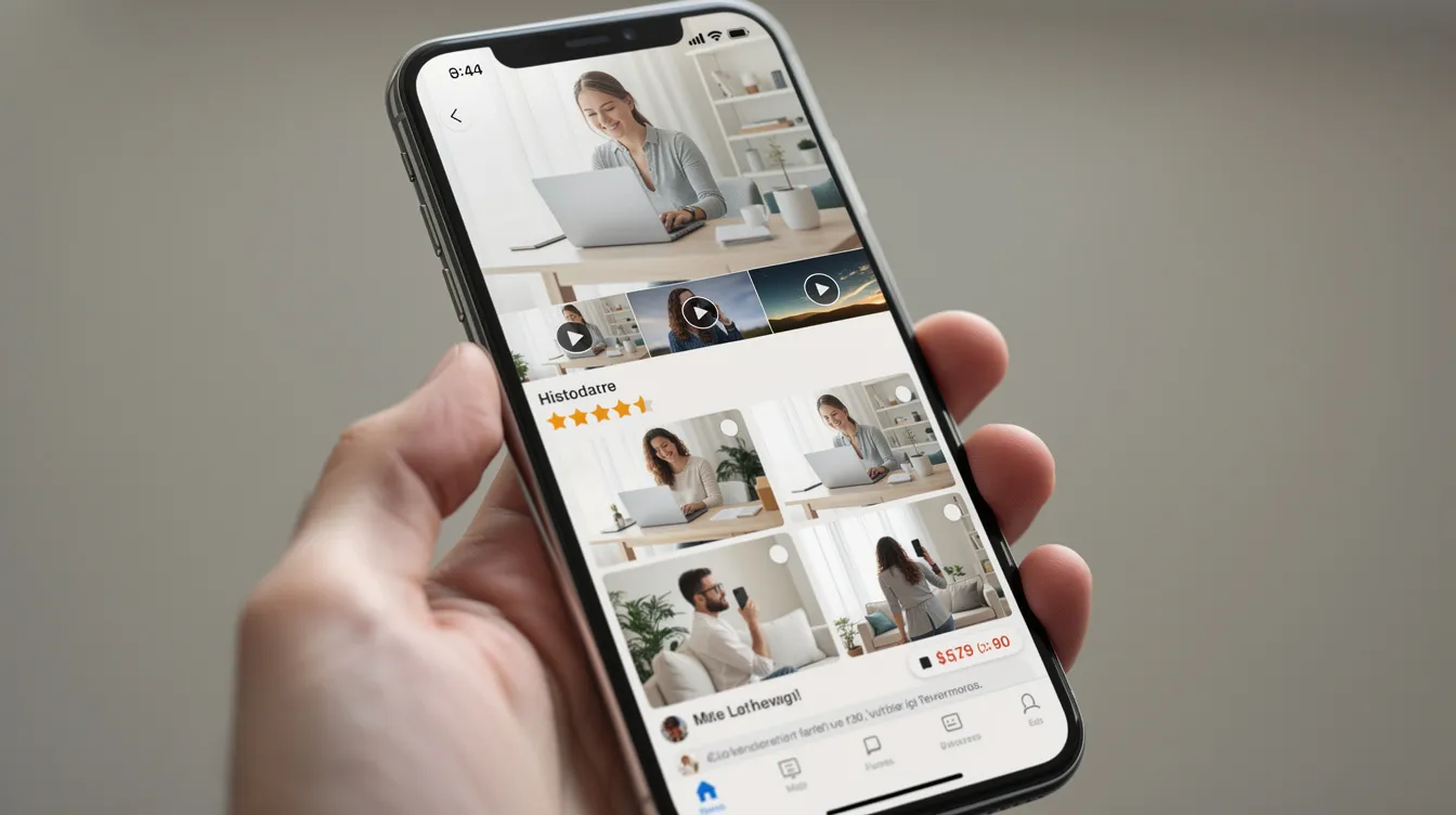 The image features a smartphone displaying a scrolling product page from a single product Shopify store, highlighting lifestyle imagery, video thumbnails, and customer photos that enhance brand identity and encourage purchase decisions. The layout includes a sticky header and a prominent buy button, ensuring easy navigation for site visitors.