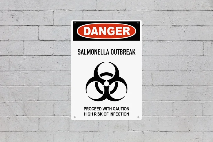 Wall poster about Salmonella outbreak warning