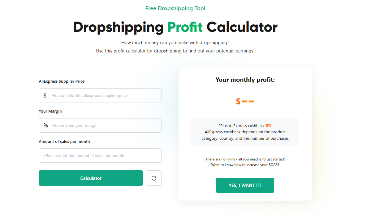 dropshipping profit calculator