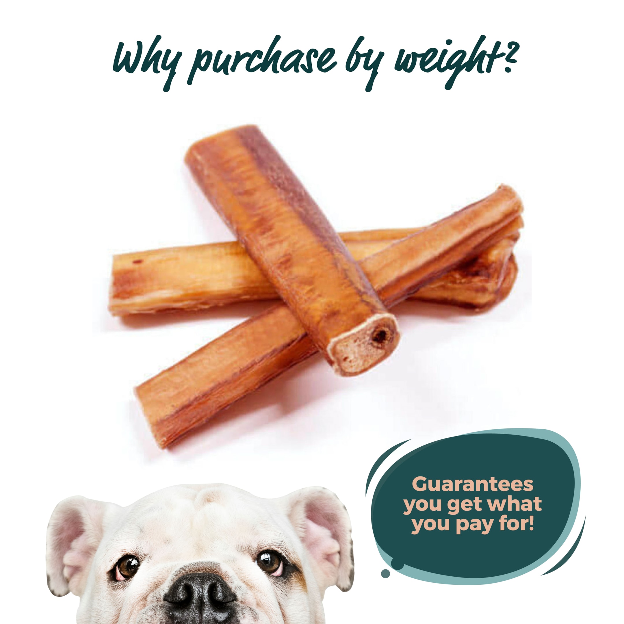 6 Inch Monster Bully Sticks | Extra Large Bully Sticks - Weight Chart