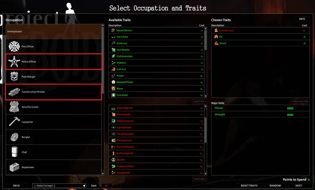 Project Zomboid Police Officer or Construction Worker