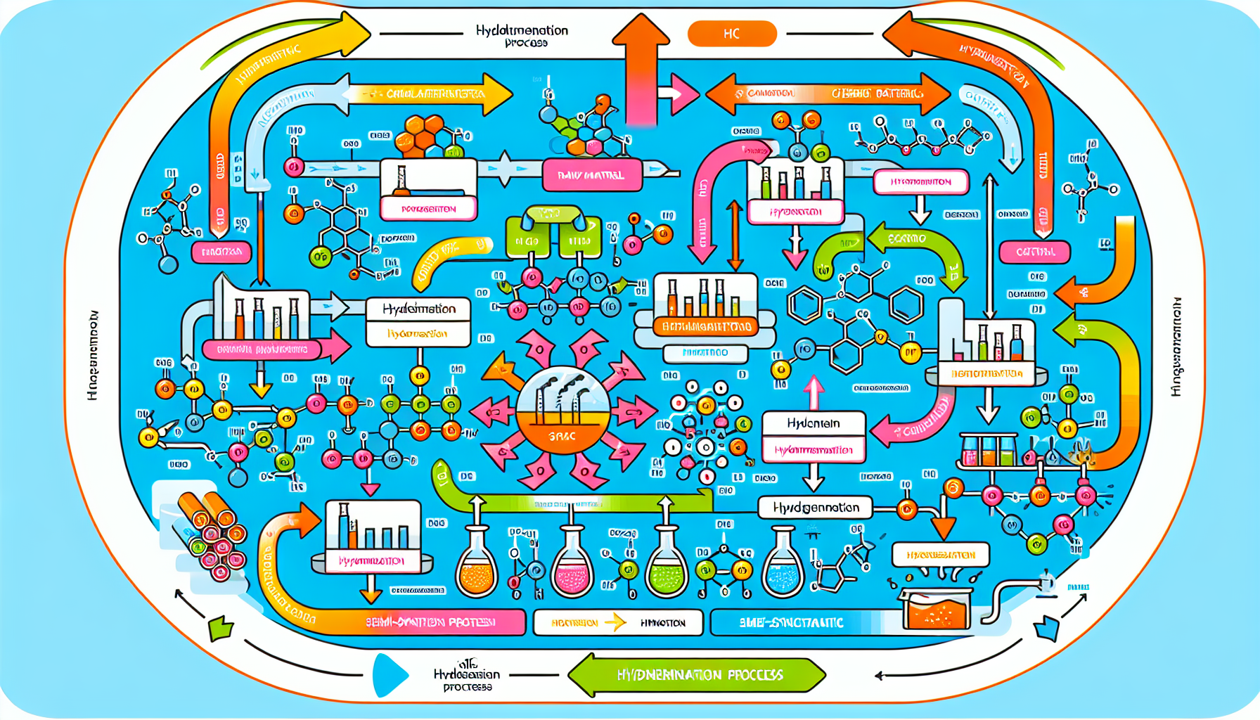 Representation of the manufacturing process of HHC.