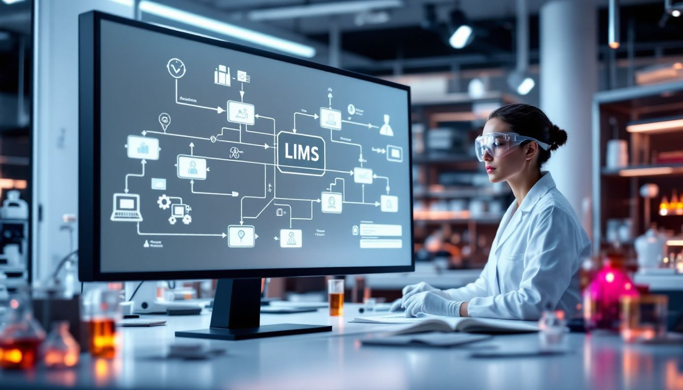 A visual representation of the role of LIMS in modern laboratories.