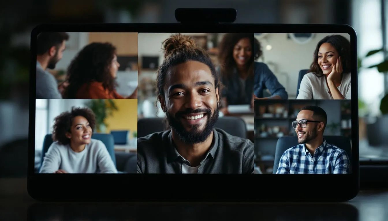 Des personnes en visioconférence, illustrant de bonnes pratiques de communication.