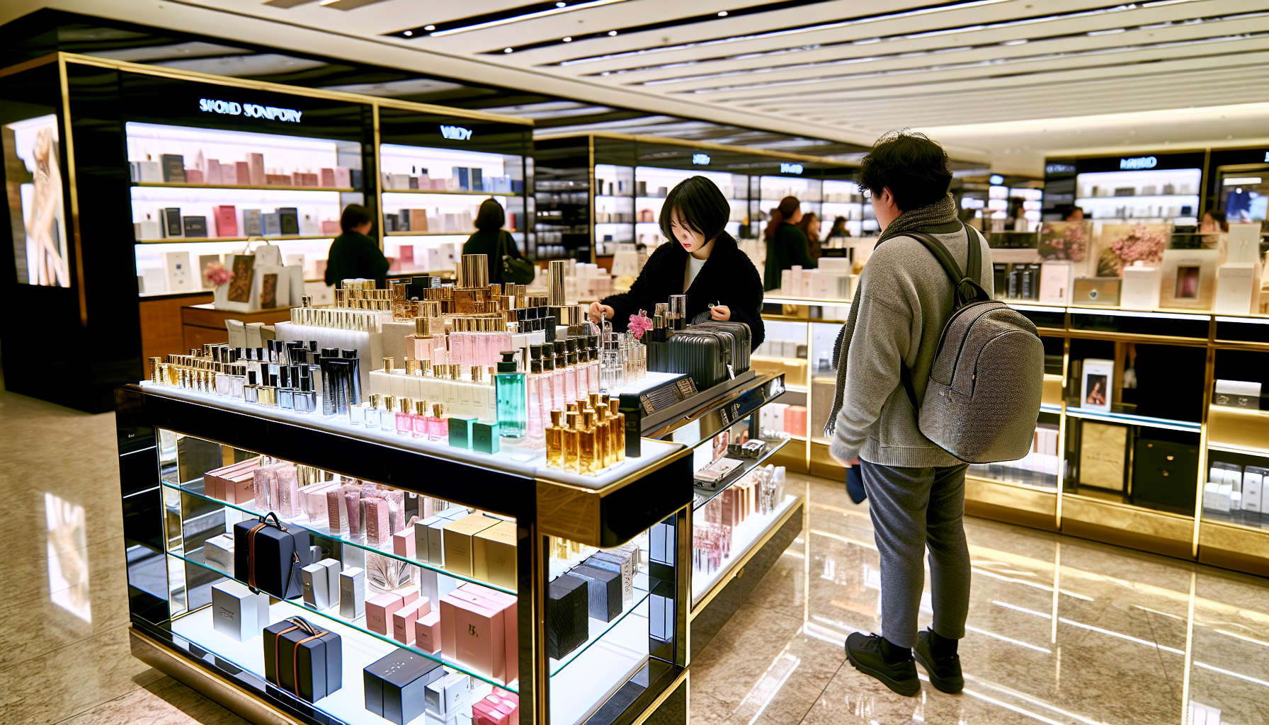 Luxury products at shopping area in JFK Terminal 8