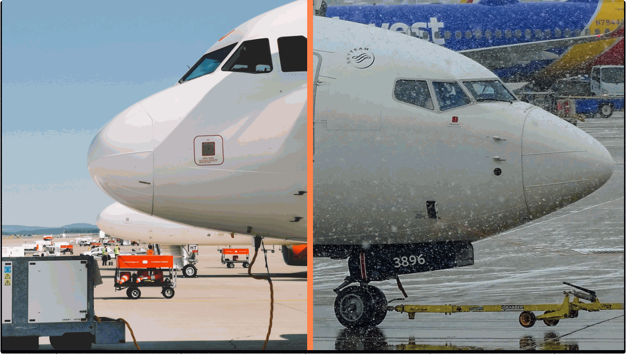 Aircraft noses in comparison.