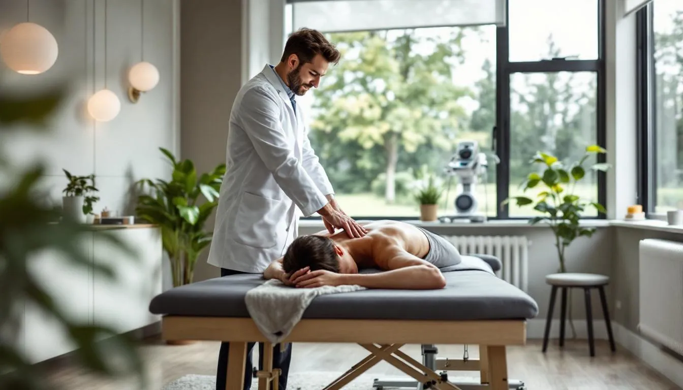 A chiropractor in North York providing care to a patient.