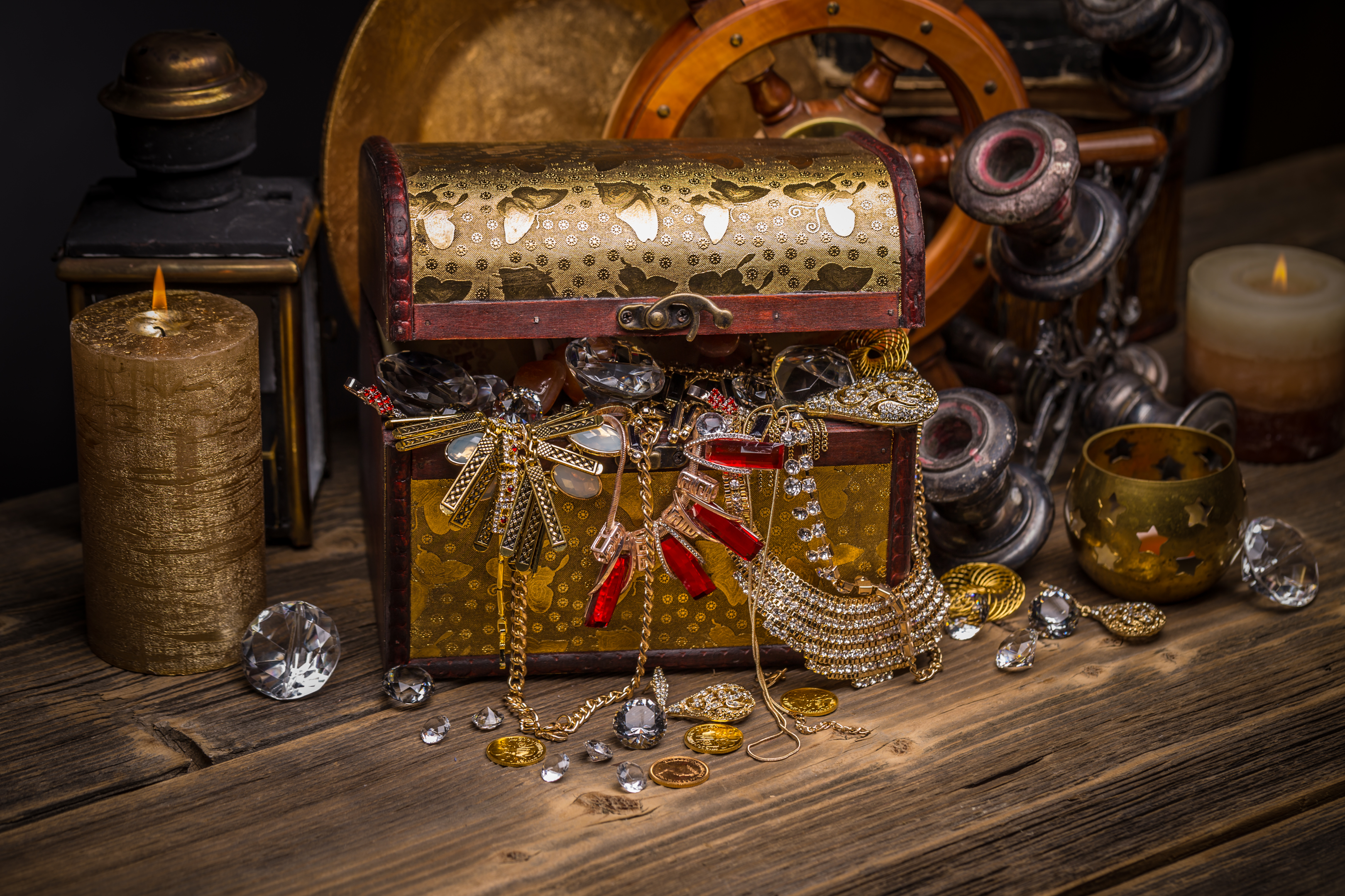 Treasure chest resembling Pandora's Box symbolizing the complexities and consequences of crossing boundaries in marriages and love relationships in New York City, leading to infidelity, adultery, and cheating.