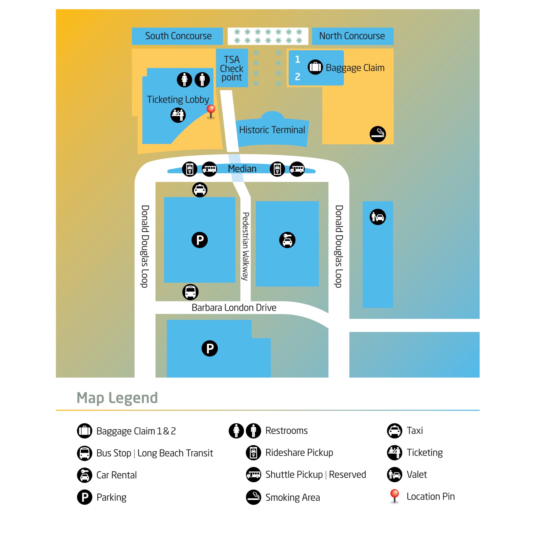 Long beach airport map