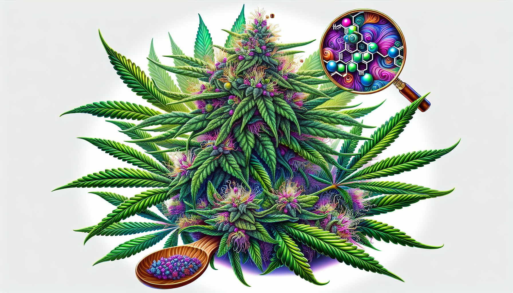 An artistic representation of the cannabis plant, showcasing Delta 9 THC.