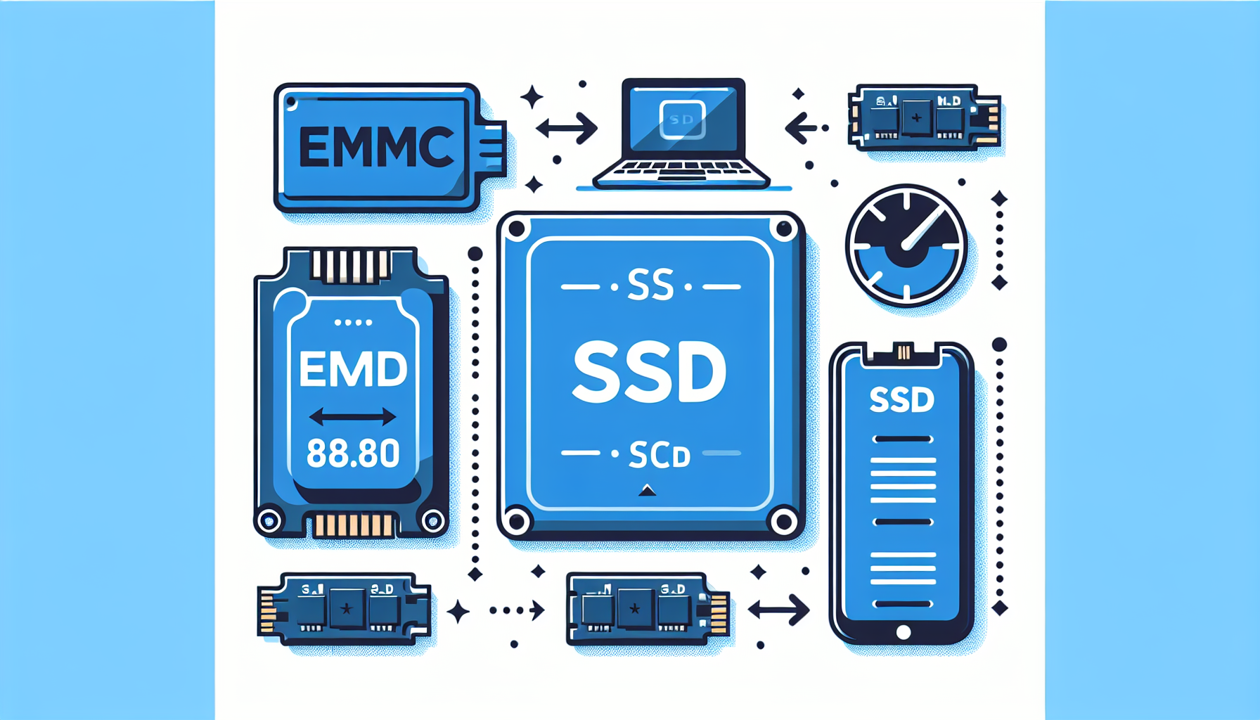 Comparison between eMMC and SSD storage solutions