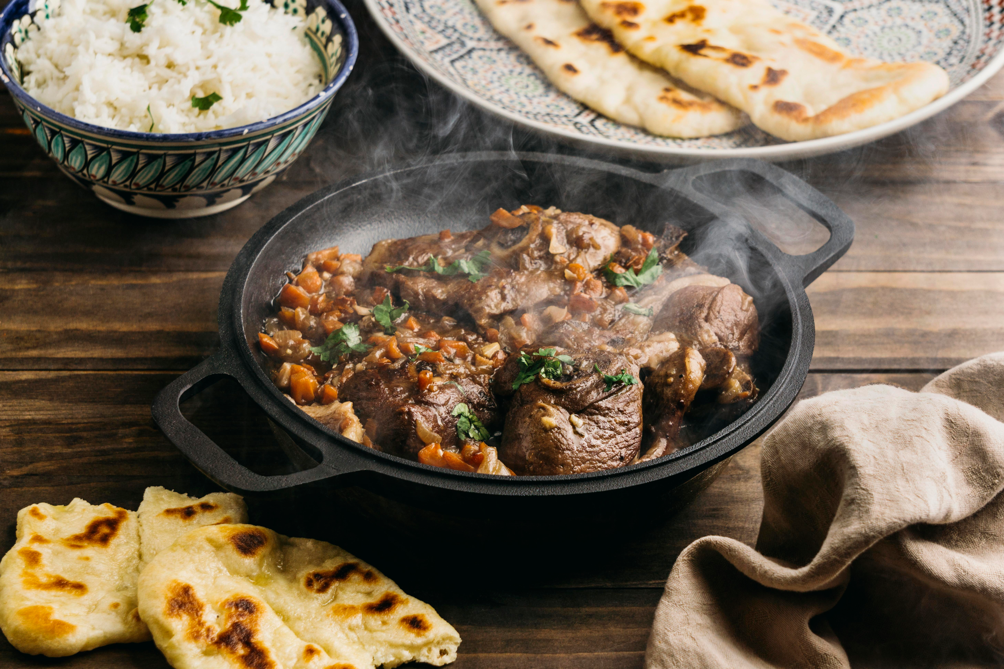 A lamb curry can be beautifully adapted to various regions around the world by adding regional flavours and ingredients.
