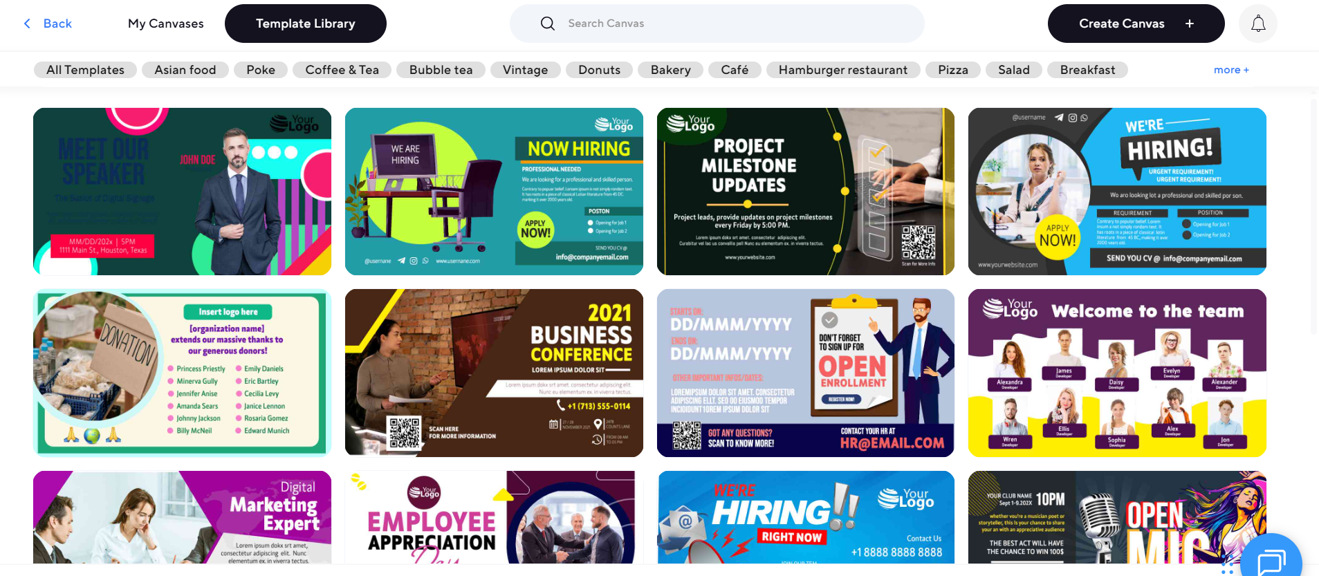 upload or customize your digital signage template