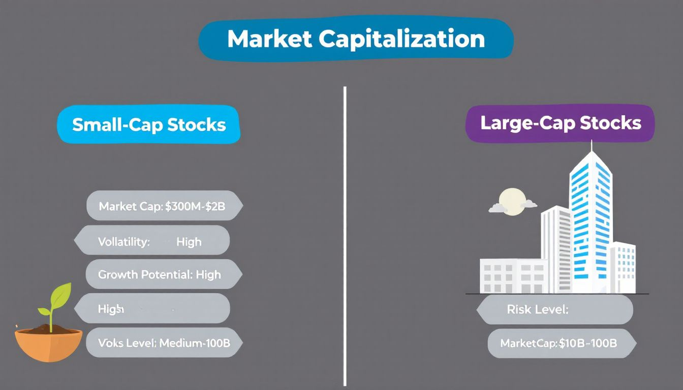 A comparison chart of small cap stocks with large cap stocks.