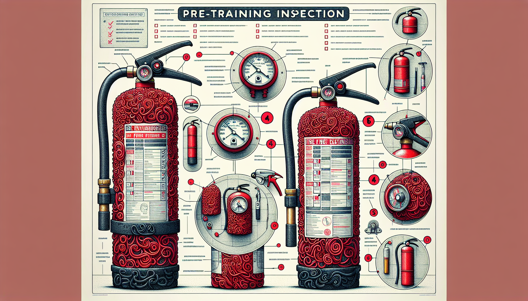 Illustration of fire extinguisher inspection checklist