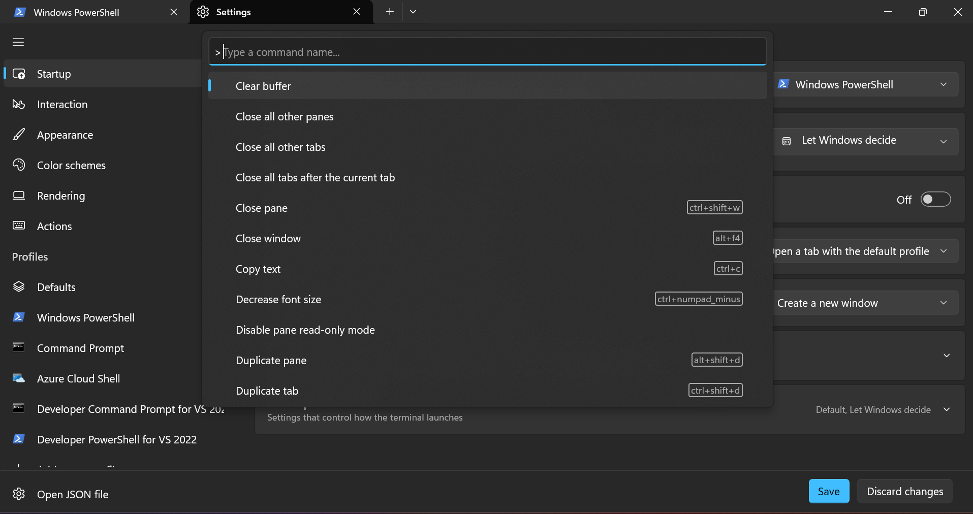 Windows Terminal configuration settings