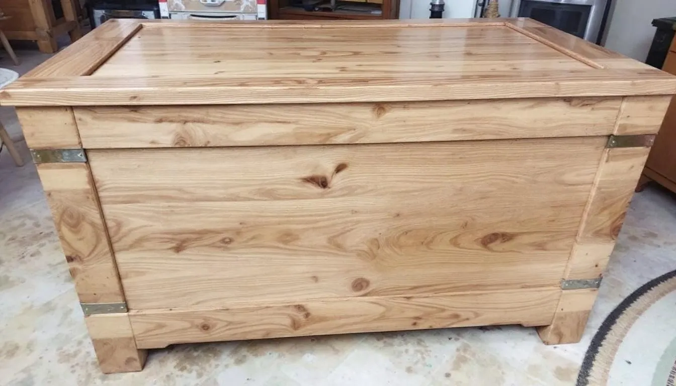 A handcrafted oak chest of drawers showcases a beautiful natural wood grain, providing practical storage for clothing and accessories in any bedroom or living space. Its stylish design complements various decor styles while maximising available floor space.
