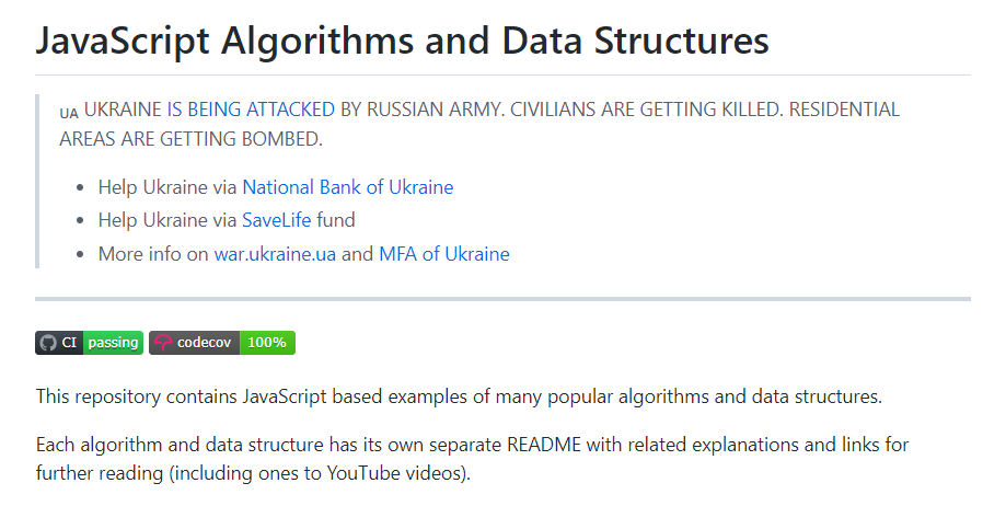 Repositório GitHub trekhleb/javascript-algorithms