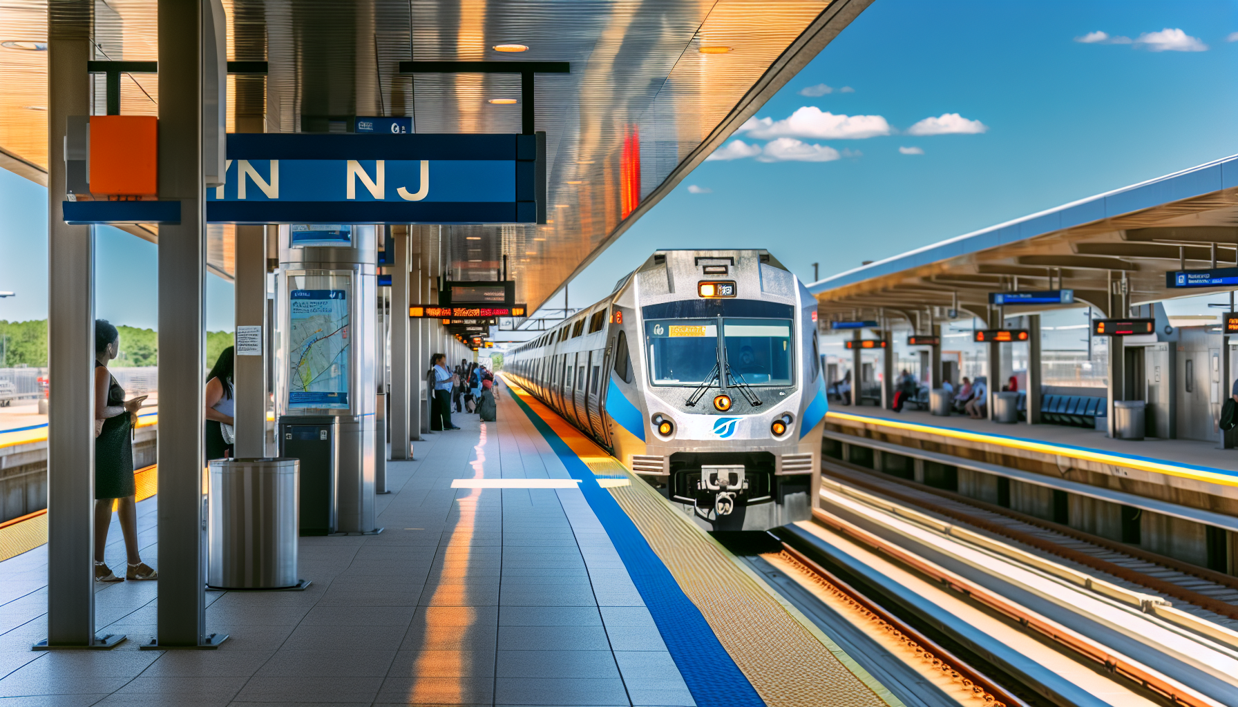 NJ Transit train at Newark Airport station