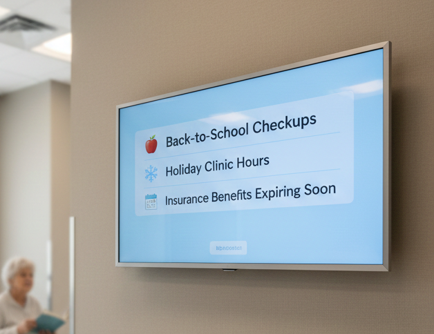 10 Ideas to Improve Your Dentist Waiting Room TV 7 display seasonal tips offers or announcements