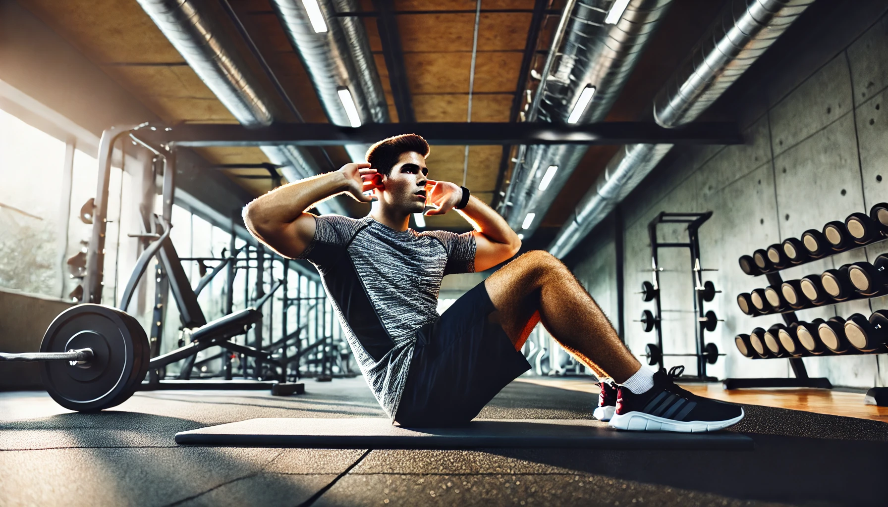 A person performing sit-ups