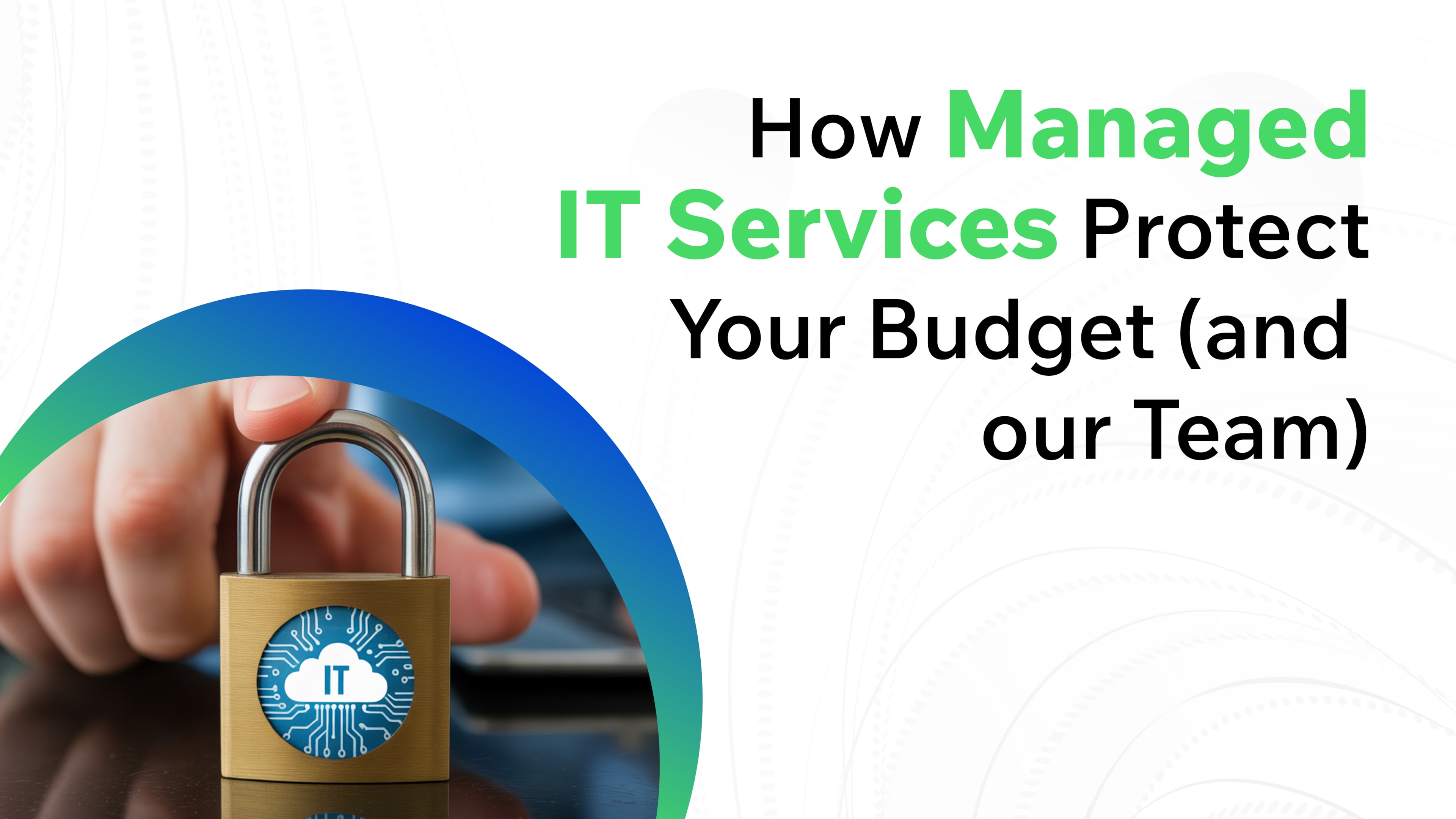 An illustration of an IT service icon acting as the lock that's securing a yearly budget graph.