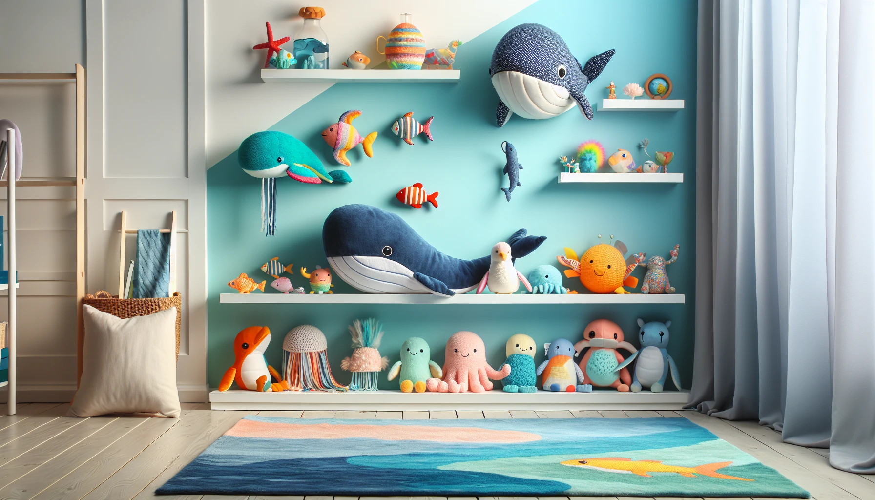 Stylish storage for ocean stuffed animals