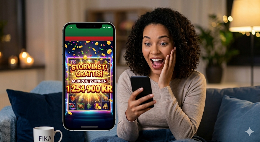 Spelare vinner jackpot på mobilcasino hemma med mer vinster och nästa stora utbetalning direkt i mobilen
