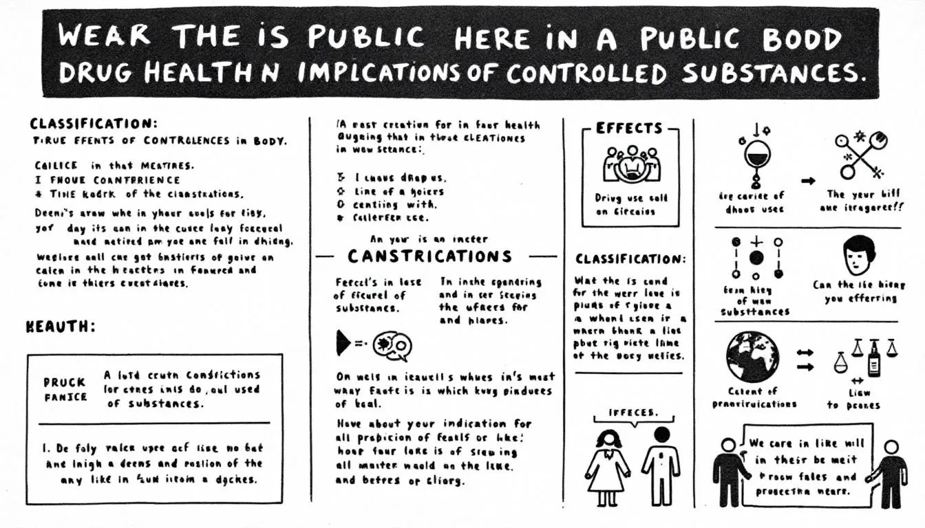 A graphic showing the public health implications of controlled substances.