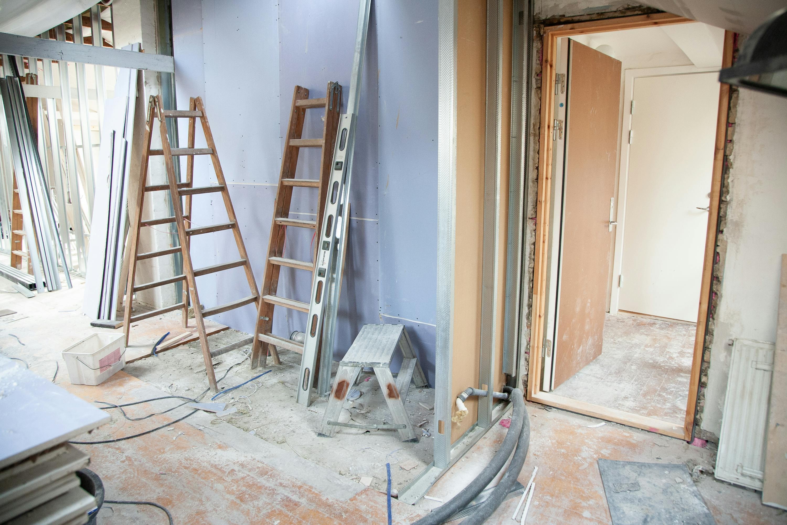 House in the middle of a major renovation.