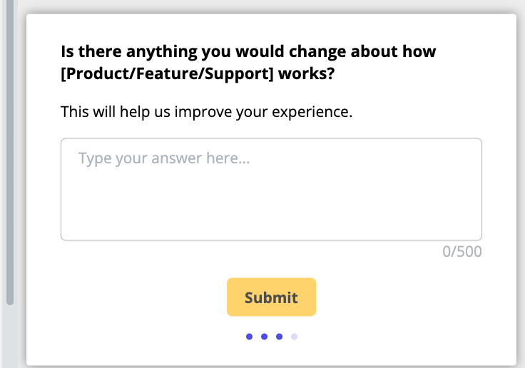 An example of a user experience survey question.