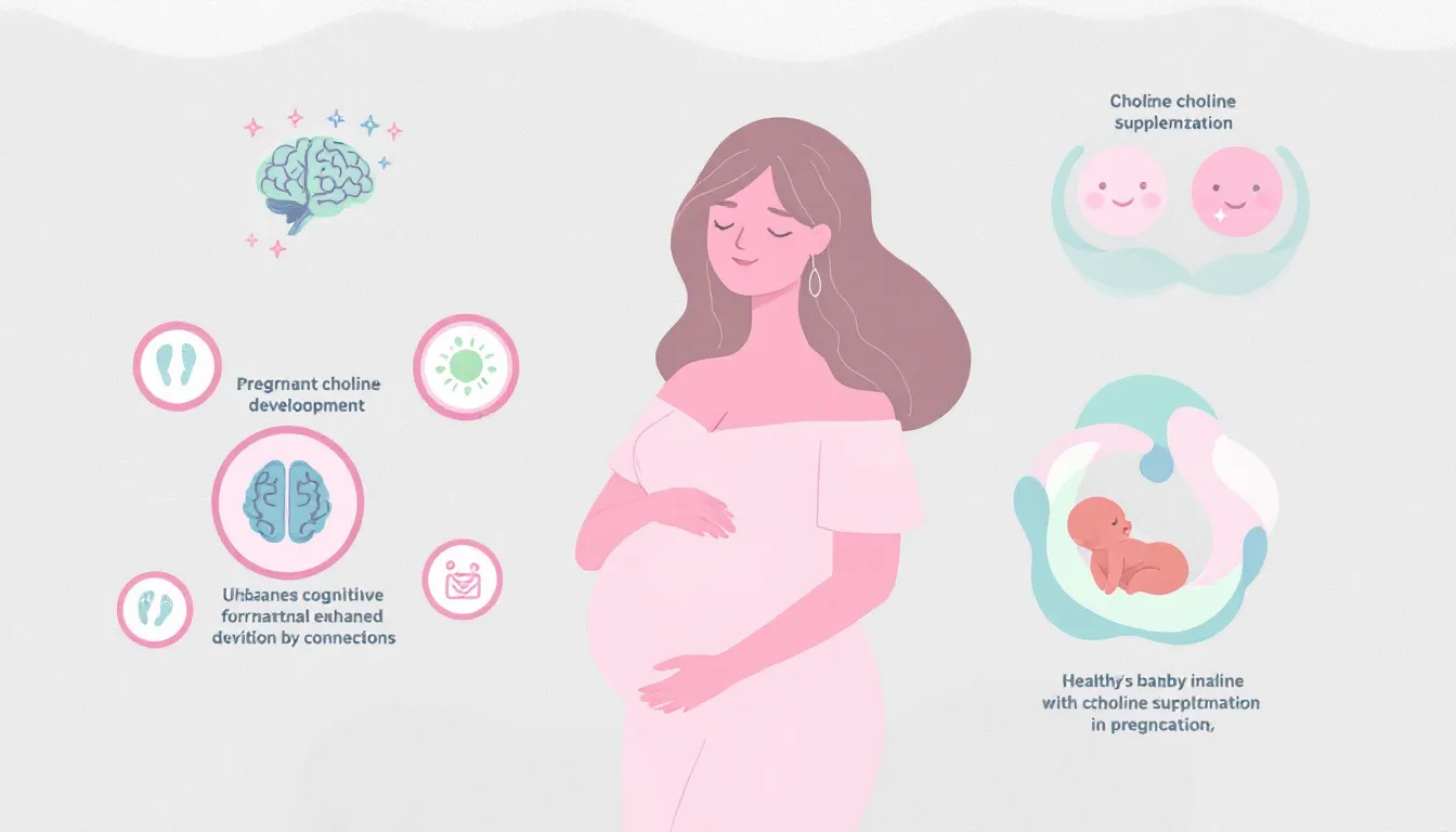 An infographic showing the benefits of maternal choline supplementation for pregnant women.