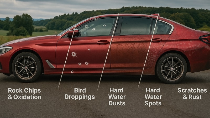 Different damages that occur to PPF