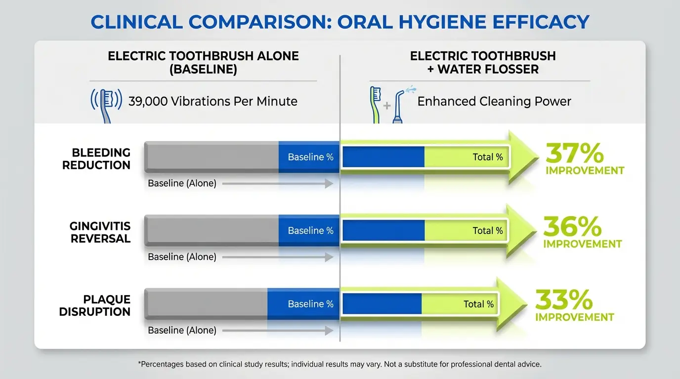 The Science: Why an Electric Toothbrush and Water Flosser Outperform Brushing Alone