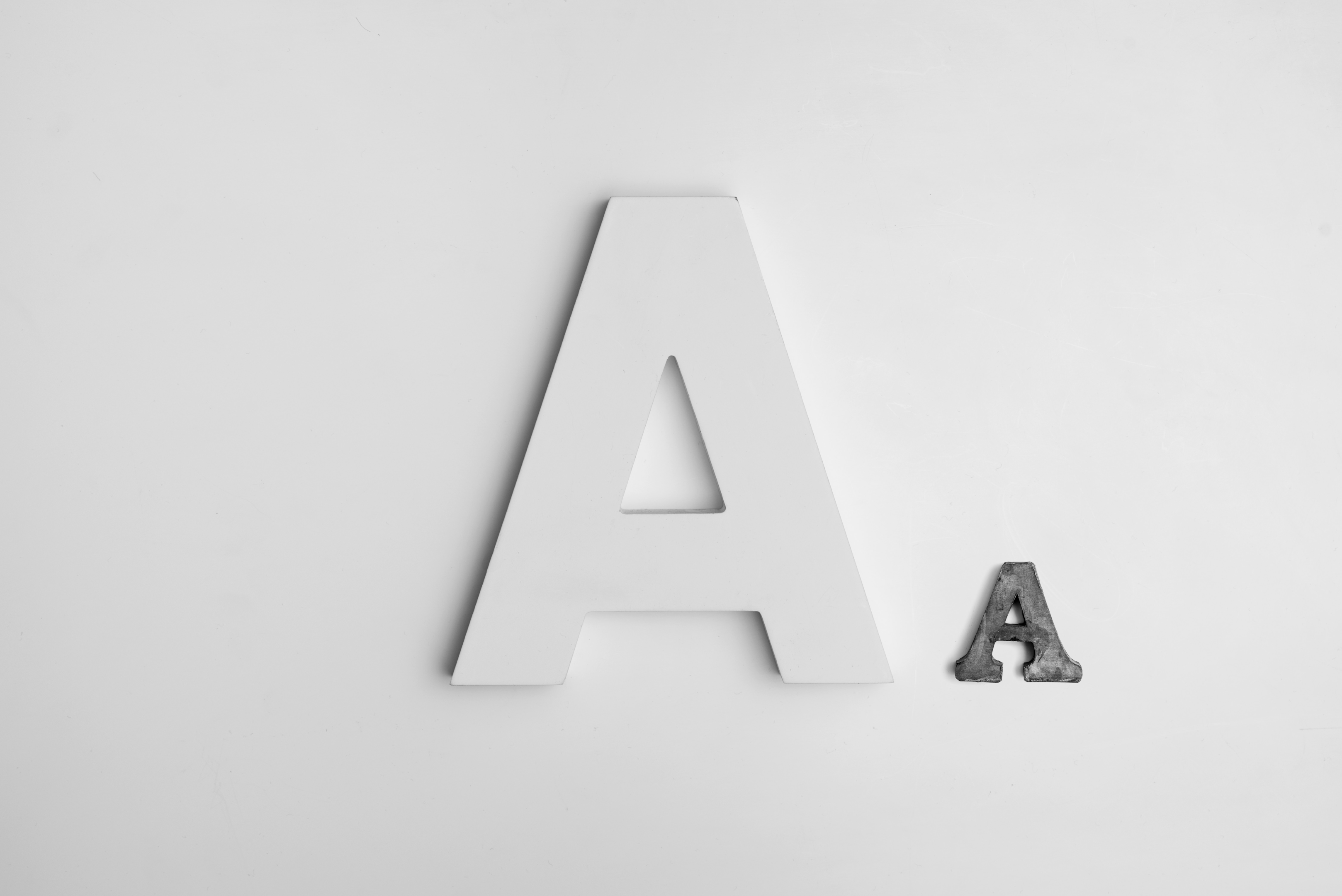 A typeface on white background