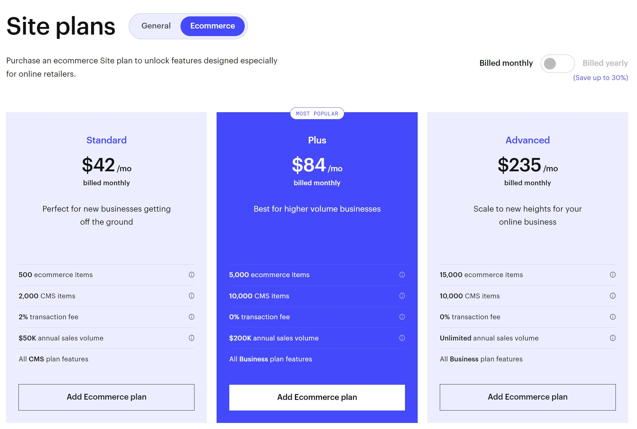 webflow pricing ecommerce