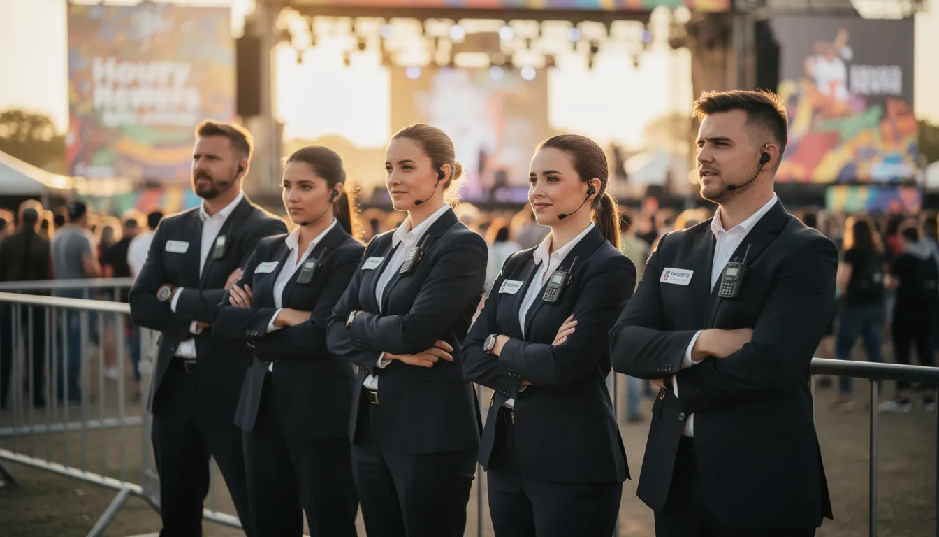 Pentagon Executive Protection specialists providing intelligence-led event security at a high-profile gathering in Southern California