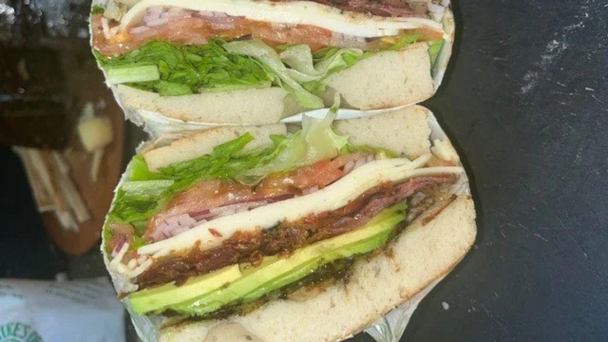 Mike's Deli sandwhich from inside the Retail Market in New York City