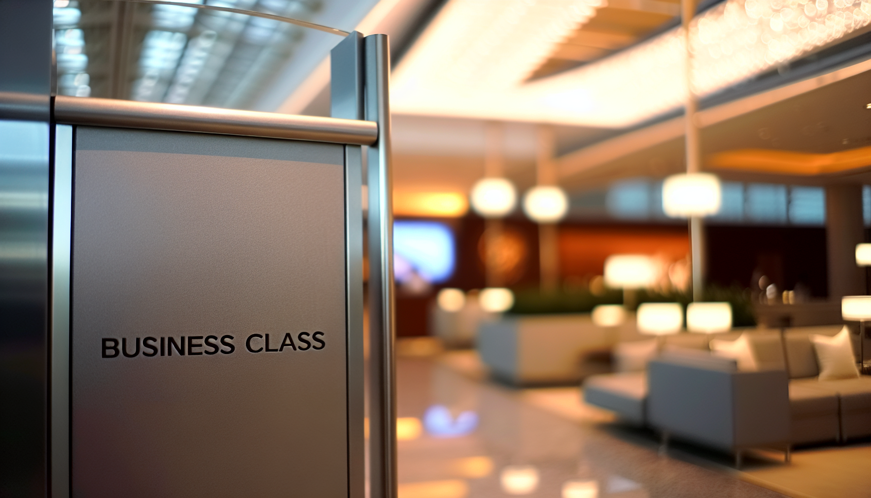 Business class lounge sign at JFK Terminal 1