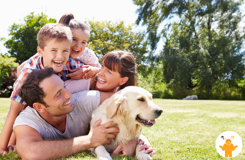 Family and a dog in a post about How Do You Know If Your Family Is Ready For A Pet?