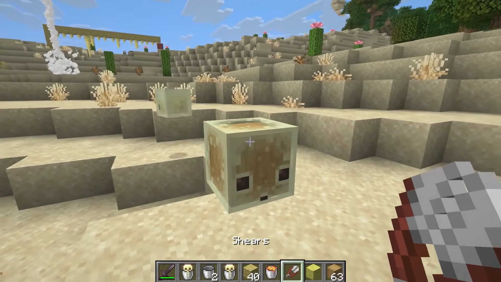 remove absorbed blocks from sulfur cube Using Shears on Minecraft