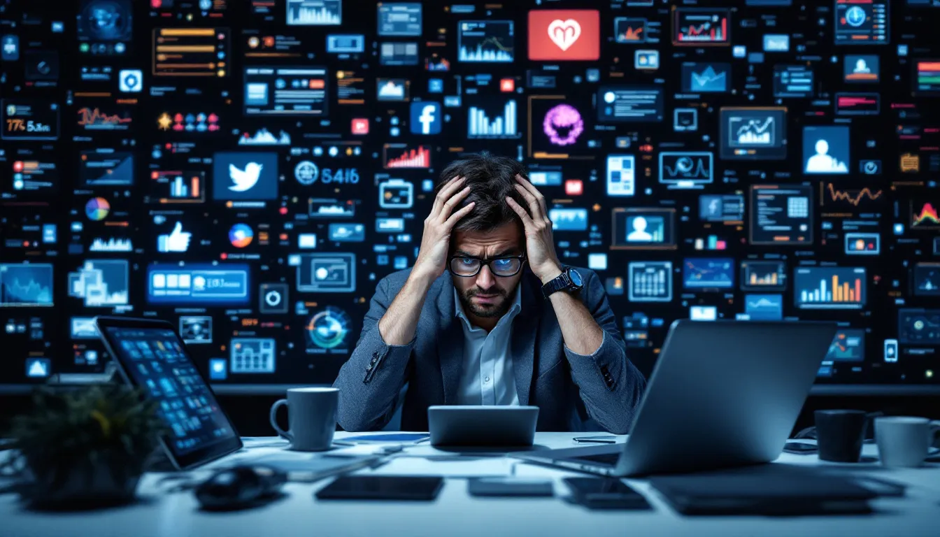 The image depicts a serene outdoor setting where a person is engaging in cold plunging, immersing themselves in icy cold water to manage technology overload and reduce stress. This practice highlights the mental health benefits of cold exposure, such as improved mood and enhanced mental clarity, while promoting overall well-being through cold water therapy.